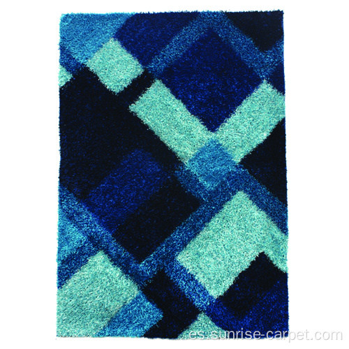 Mezcla de viscosa y seda Shaggy con diseño de alfombras